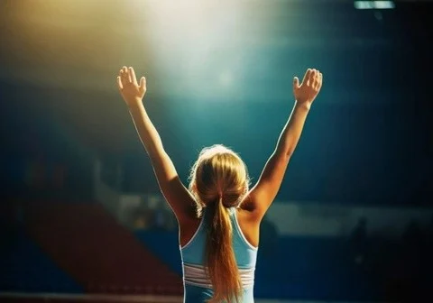 Proud Gymnast Saluting